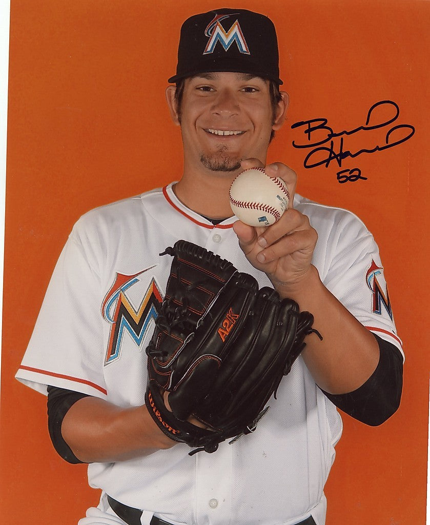 BRAD  HAND      MIAMI  MARLINS   SIGNED 8X10  PHOTO