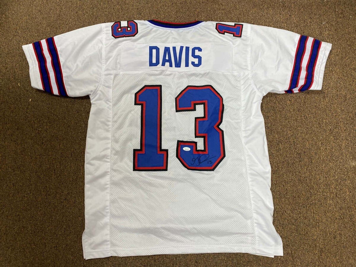 GABRIEL DAVIS BUFFALO BILLS SIGNED AUTOGRAPHED CUSTOM WHITE JERSEY SZ XL JSA