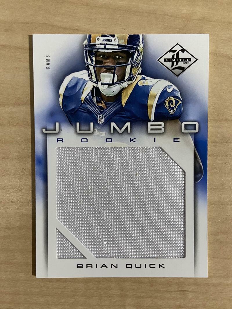 BRIAN QUICK ST LOUIS RAMS 2012 LIMITED PATCH 62/99 CARD #32 