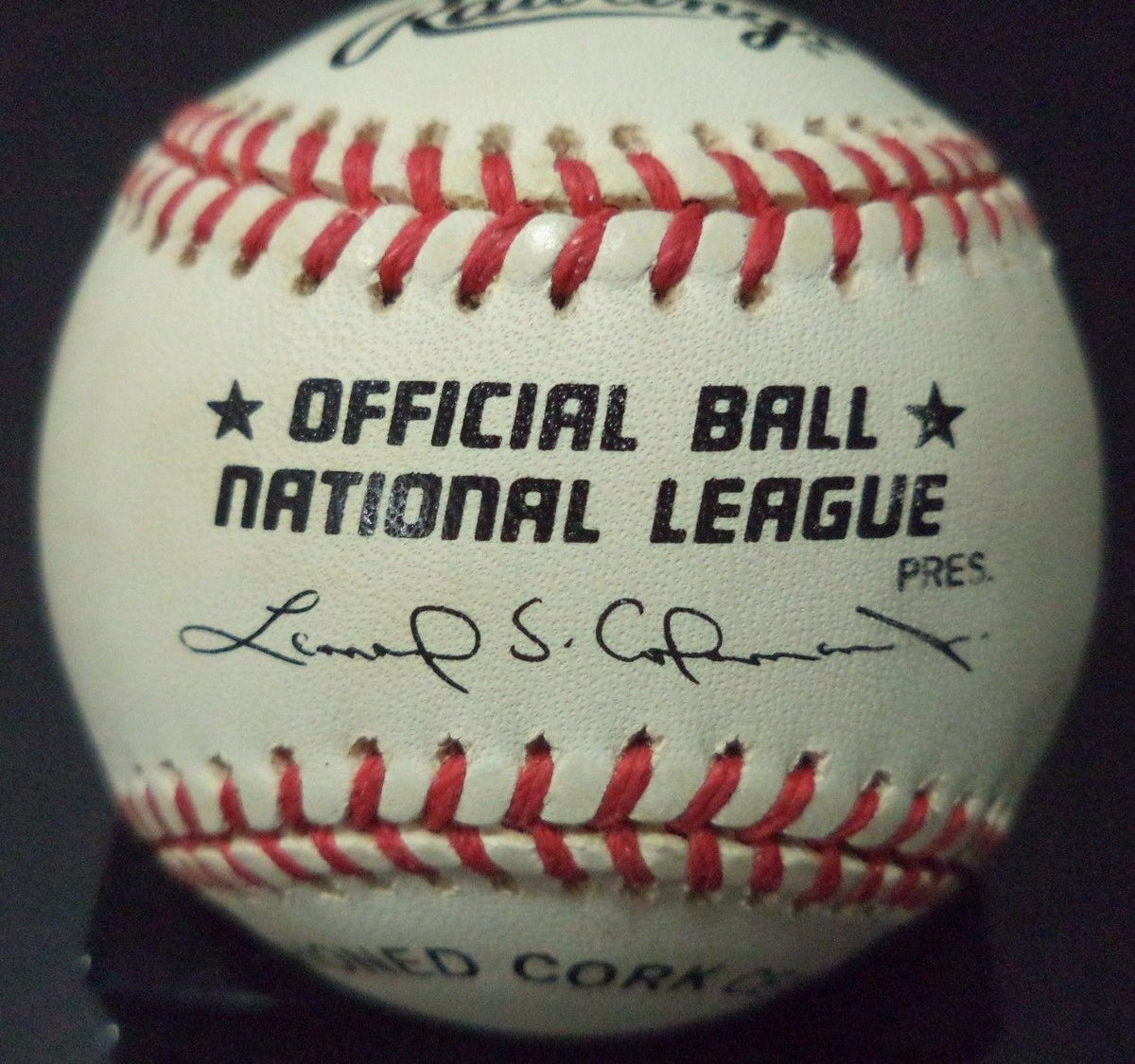AL LEITER MARLINS/BLUE JAYS SIGNED AUTOGRAPHED N.L. BASEBALL W/COA 