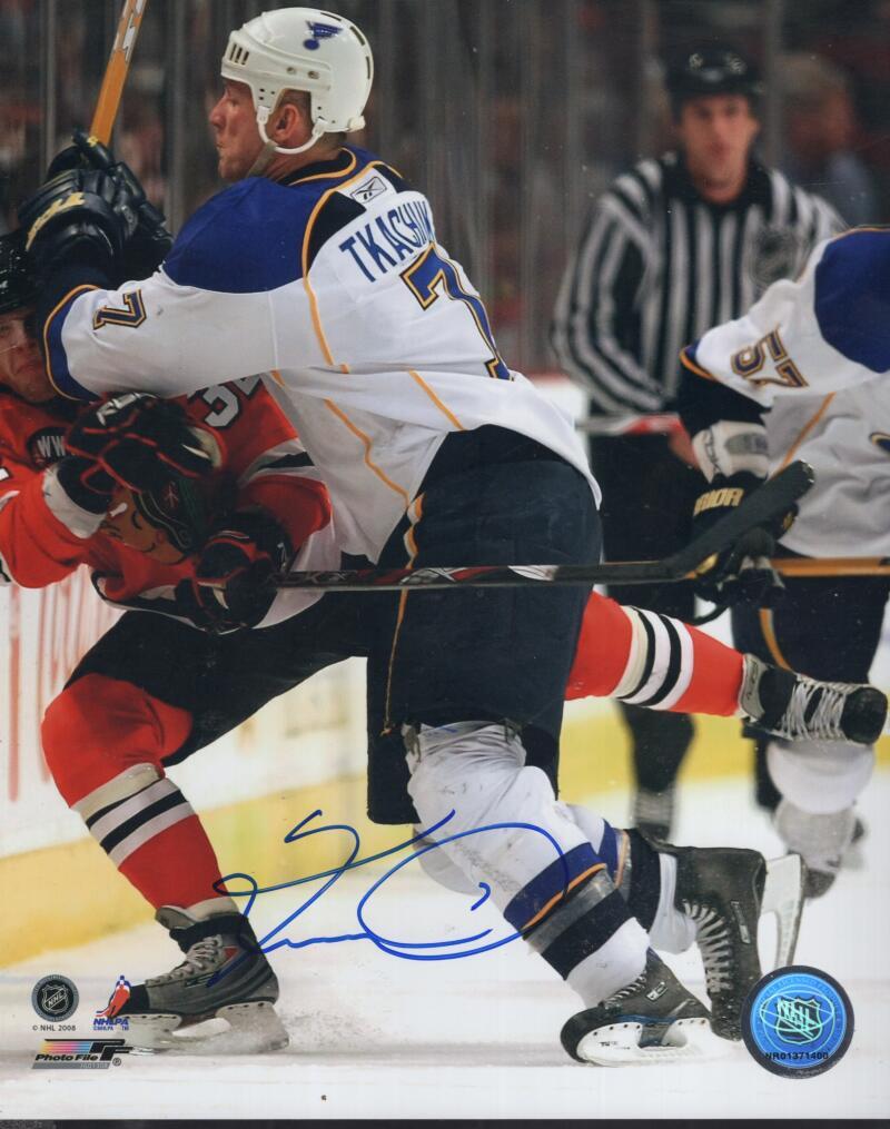 KEITH TKACHUK BLUES  SIGNED AUTOGRAPHED 8X10 PHOTO W/ COA
