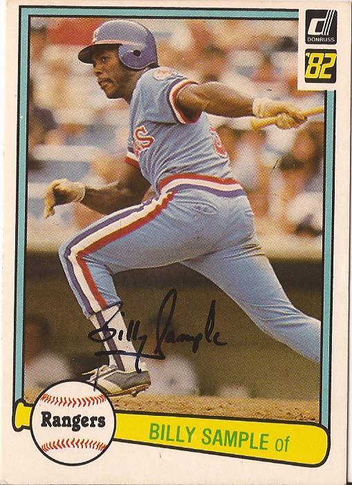 BILLY SAMPLE TEXAS RANGERS AUTOGRAPHED SIGNED 1982 DONRUSS CARD #69 W/COA