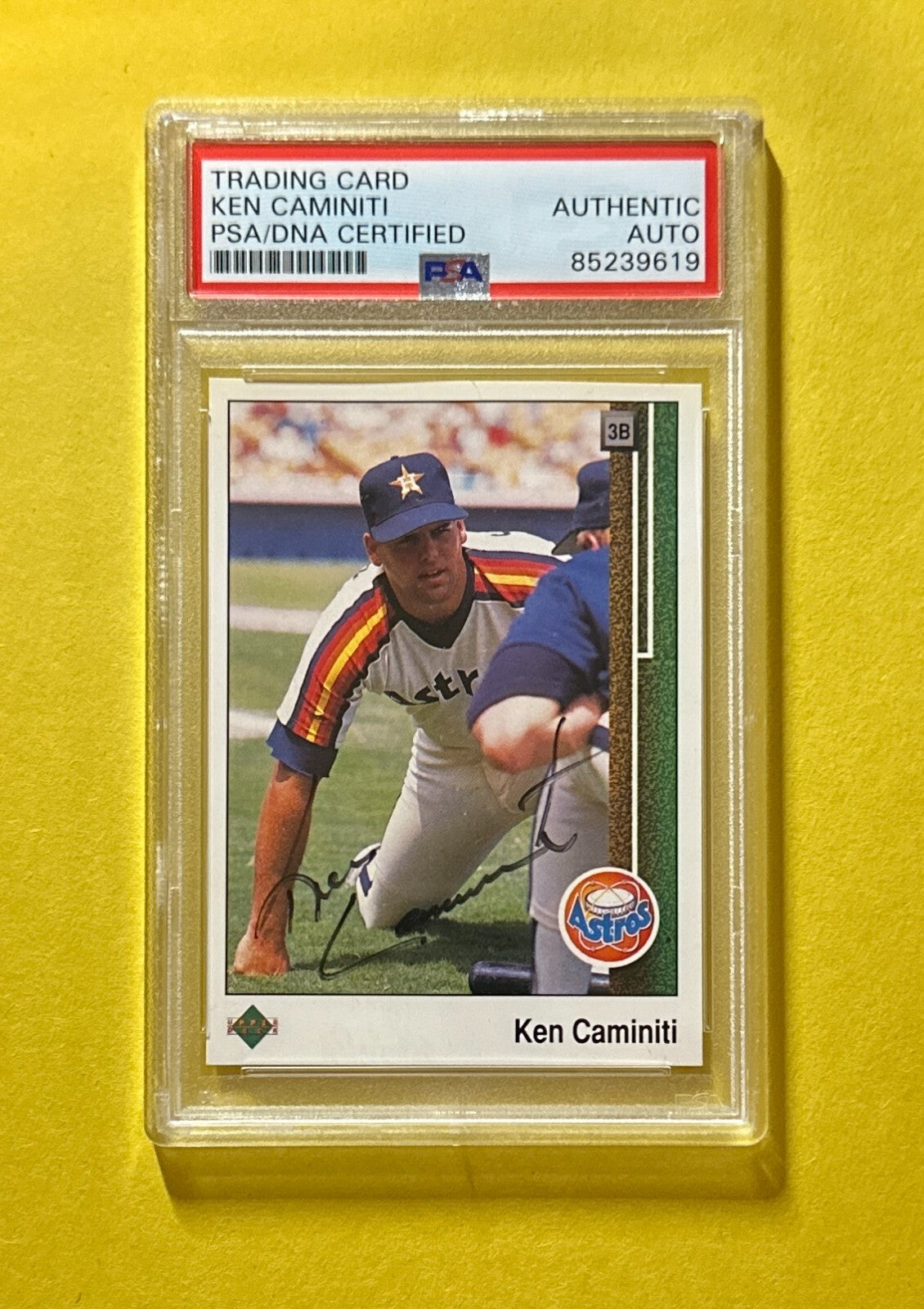 1989 UPPER DECK KEN CAMINITI PSA AUTHENTIC AUTOGRAPH #141 ASTROS