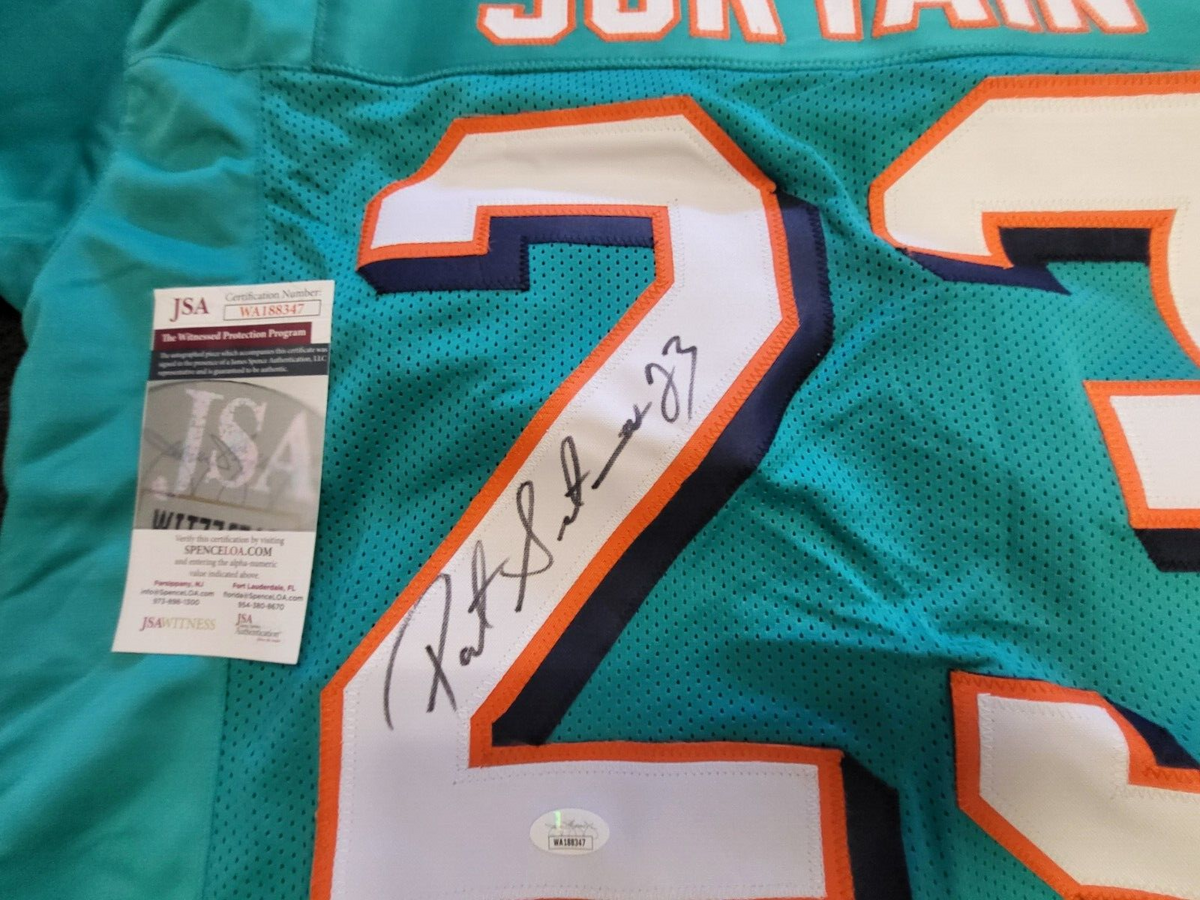 PATRICK SURTAIN #23 MIAMI DOLPHINS SIGNED AUTOGRAPH CUSTOM TEAL JERSEY SZ XL JSA