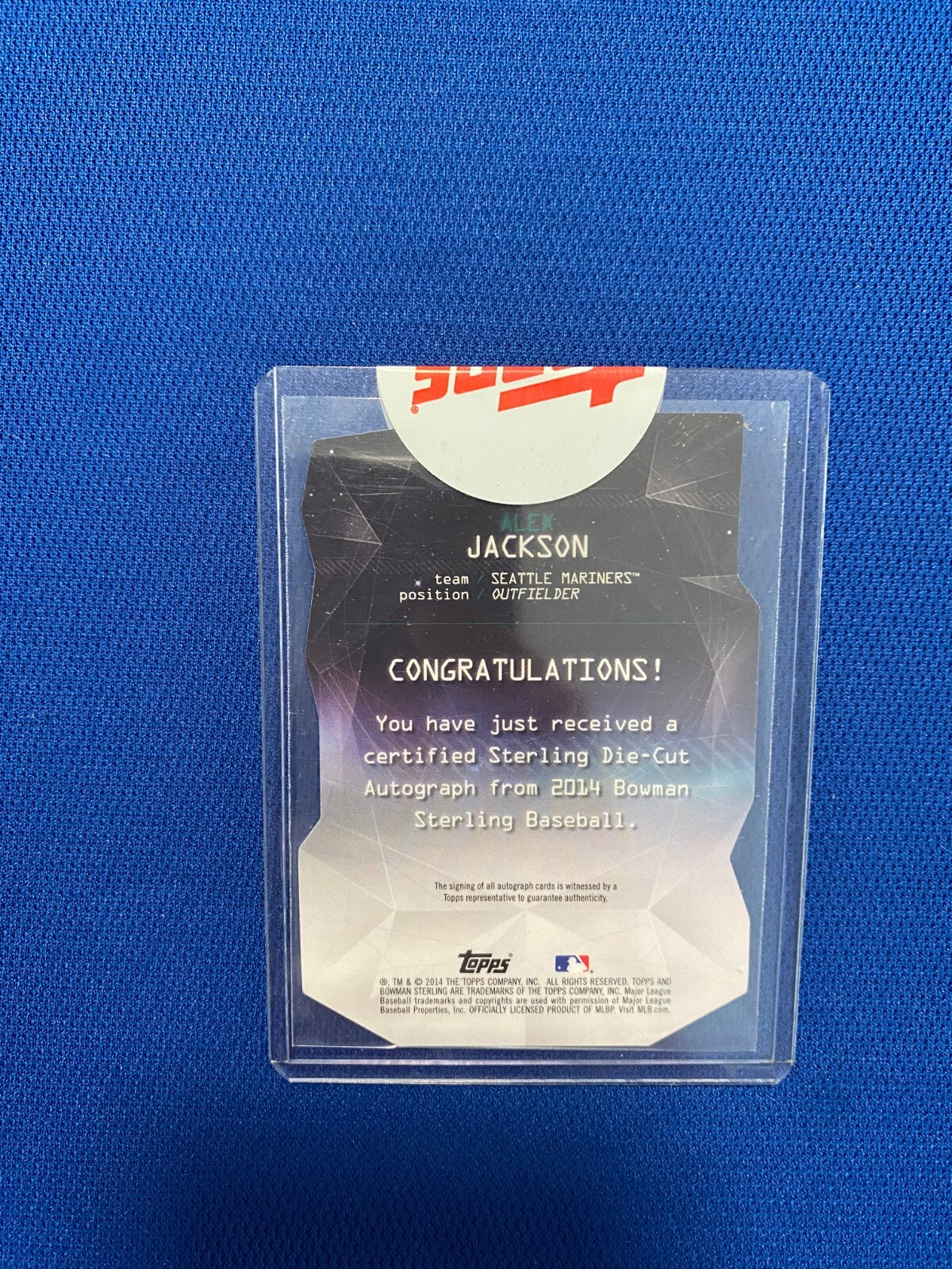 2014 BOWMAN STERLING ALEX JACKSON SEATTLE MARINERS SIGNED AUTO DIE CUT /30 CARD