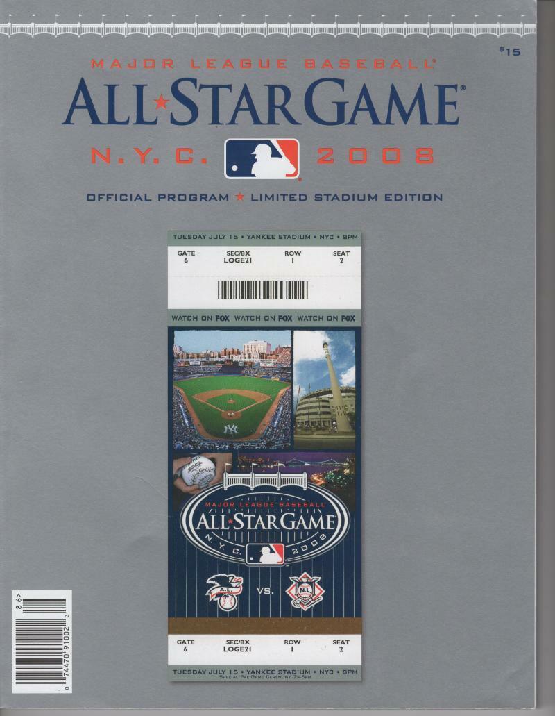 2008 MAJOR LEAGUE ALL STAR GAME OFFICIAL LIMITED EDITION PROGRAM 272 PAGES
