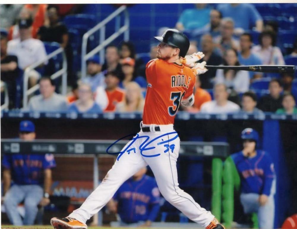 J.T. RIDDLE MIAMI MARLINS SIGNED AUTOGRAPHED 8X10 W/COA