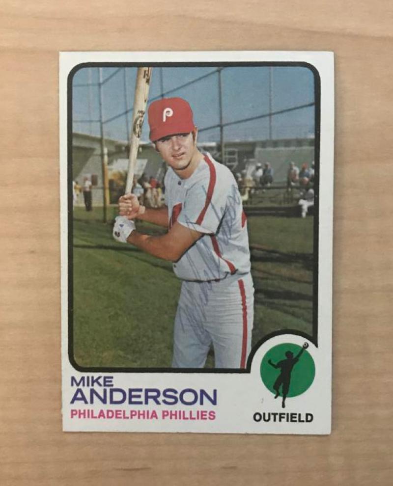 MIKE ANDERSON PHILADELPHIA PHILLIES SIGNED VINTAGE 1973 TOPPS CARD #147 W/COA