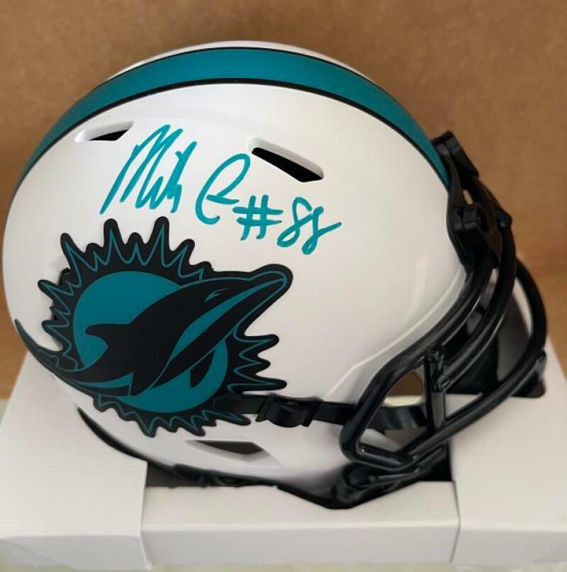 MIKE GESICKI DOLPHINS SIGNED AUTO LUNAR ECLIPSE MINI HELMET BECKETT WITNESS 