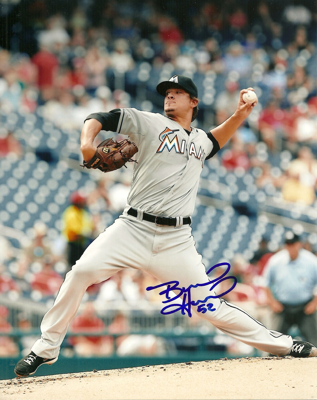 BRAD HAND MIAMI MARLINS SIGNED AUTOGRAPHED 8x10 PHOTO W/COA