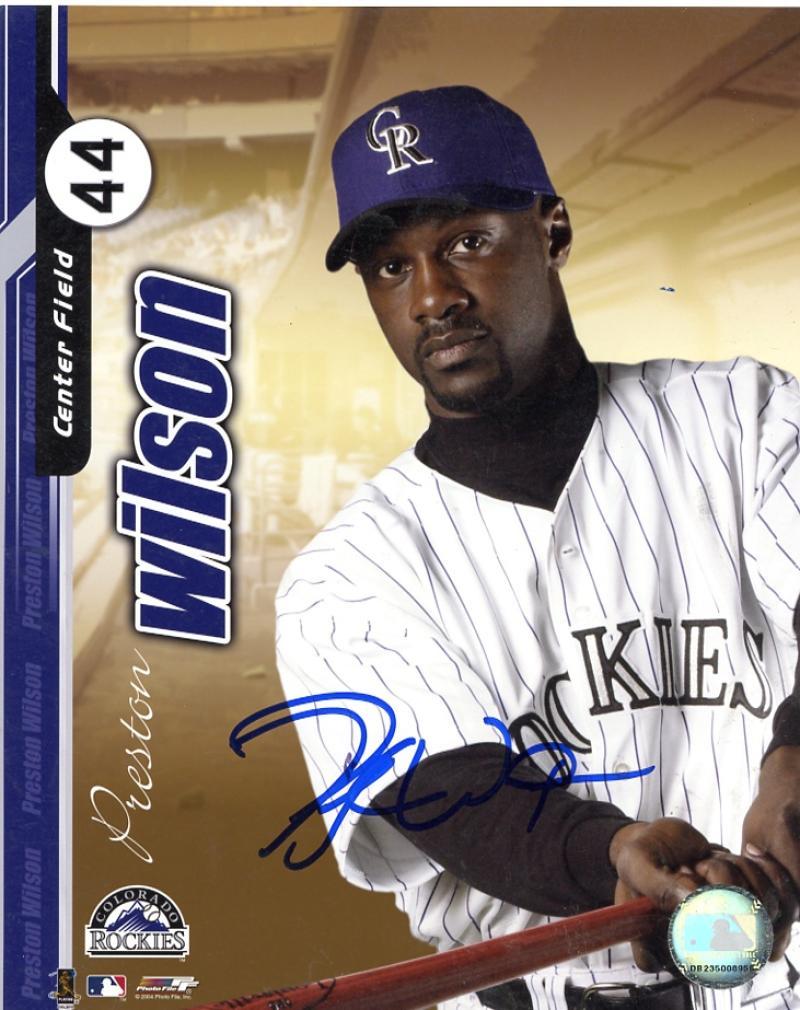 PRESTON WILSON  COLORADO  ROCKIES  SIGNED 8X10 PHOTO