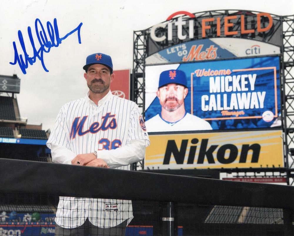 MICKEY CALLAWAY NEW YORK METS CITI FIELD SIGNED AUTOGRAPHED 8X10 PHOTO W/COA