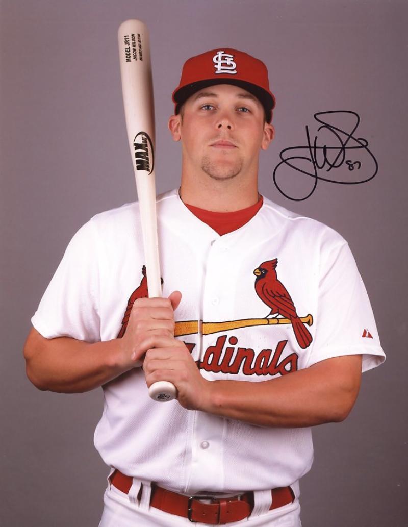 JACOB WILSON  ST. LOUIS CARINALS SIGNED 8X10 PHOTO W/COA