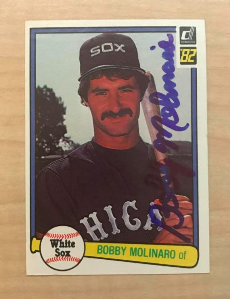 BOBBY MOLINARO CHICAGO WHITE SOX SIGNED AUTOGRAPHED 1982 DONRUSS CARD #417 W/COA