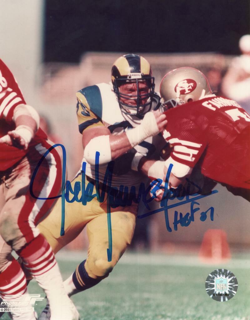 JACK YOUNGBLOOD LOS ANGELES RAMS HOF 07 SIGNED AUTOGRAPHED 8X10 PHOTO W/ COA