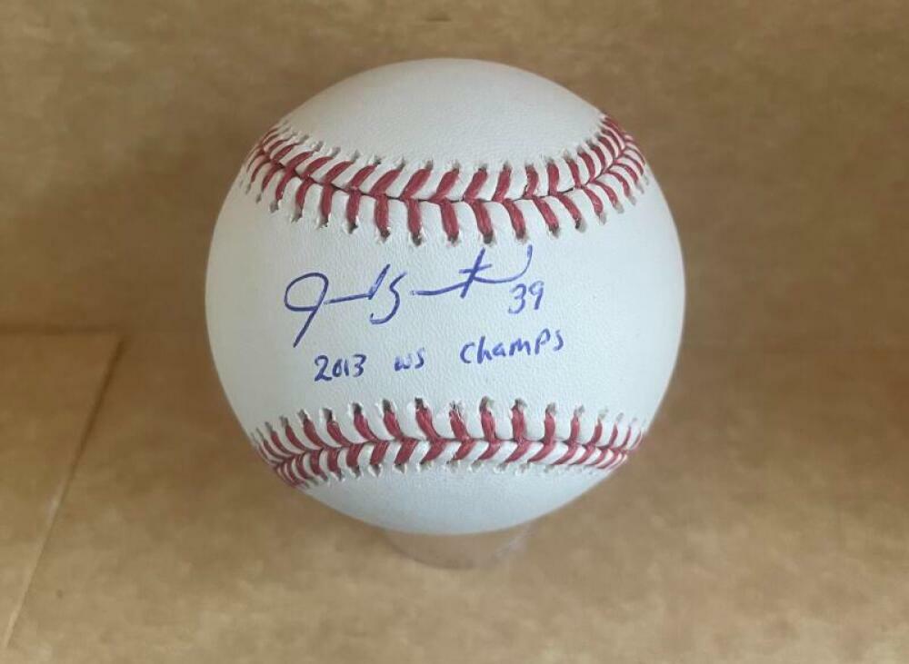JARROD SALTALAMACCHIA BOSTON RED SOX 2013 WS CHAMPS SIGNED M.L. BASEBALL JSA UU1