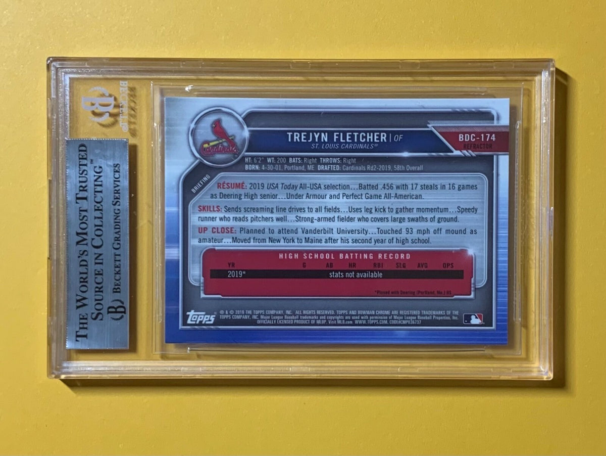 2019 BOWMAN CHROME DRAFT REFRACTORS TREJYN FLETCHER BECKETT AUTHENTIC AUTOGRAPH