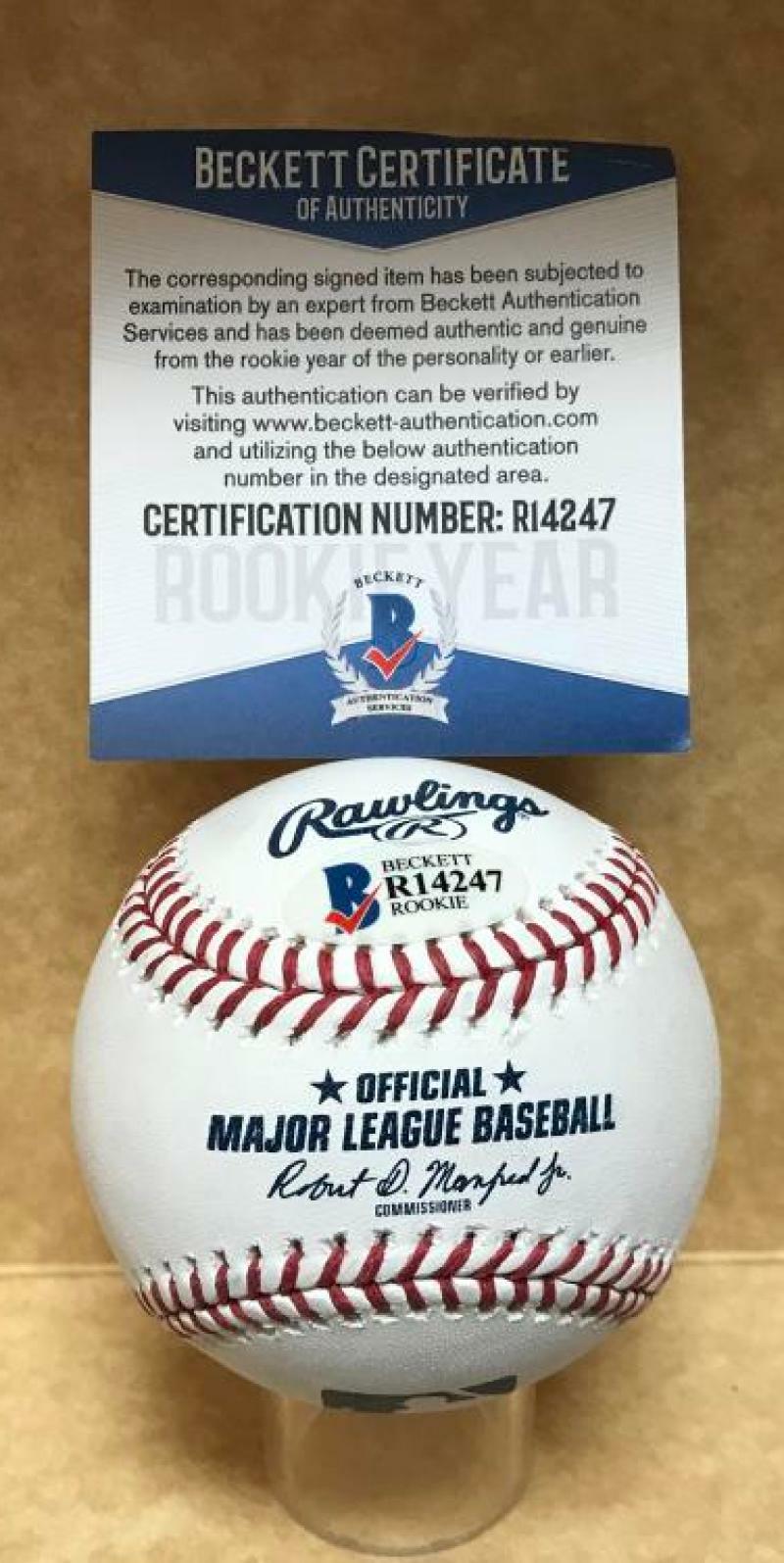 JON DUPLANTIER DIAMONDBACKS ROOKIE YEAR SIGNED BASEBALL BECKETT R14247