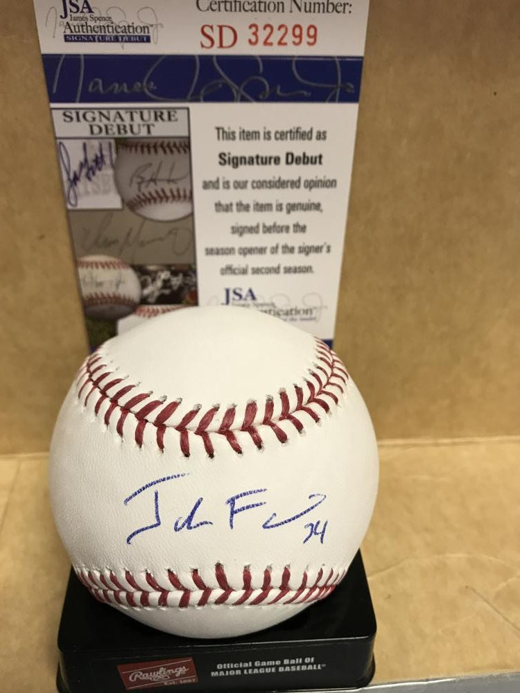 JACOB FARIA TAMPA BAY RAYS  SIGNED M.L. BASEBALL SIGNATURE DEBUT SD32299