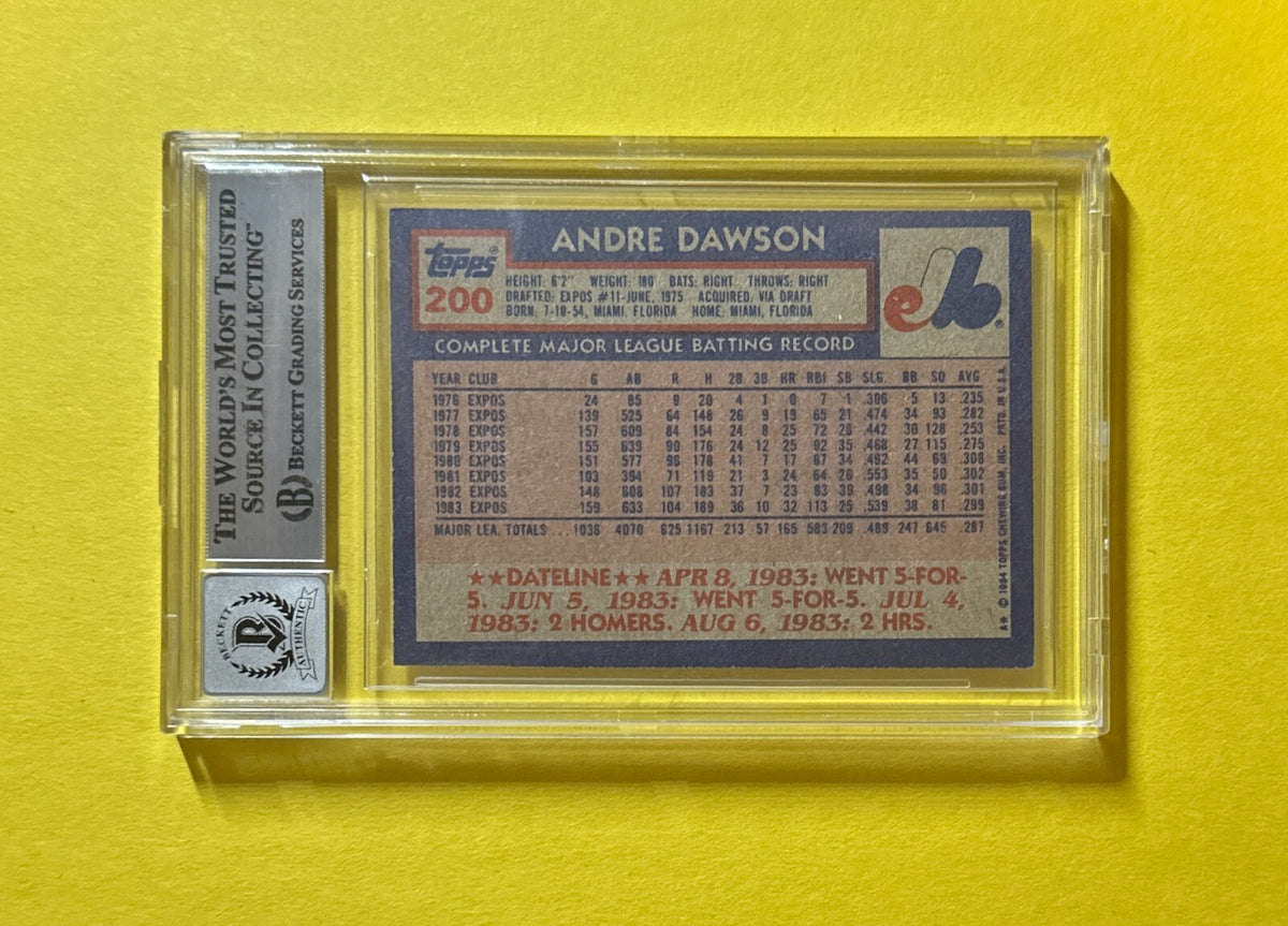 1984 TOPPS ANDRE DAWSON #200 SIGNED AUTOGRAPHED CARD BECKETT AUTHENTIC 10 EXPOS