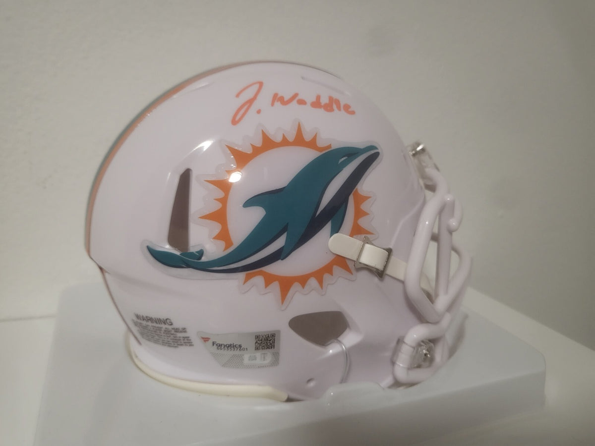 JAYLEN WADDLE MIAMI DOLPHINS SIGNED AUTOGRAPHED AUTO MINI HELMET FANATICS