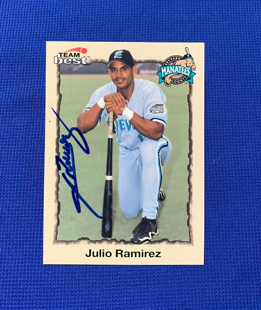 1998 TEAM BEST JULIO RAMIREZ BREVARD MANATEES COUNTY MINOR LEAGUE CARD W/COA