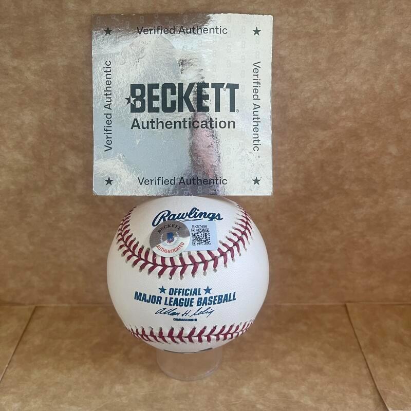 MOISES ALOU CUBS/ASTROS SIGNED AUTOGRAPHED M.L. BASEBALL BECKETT AUTH