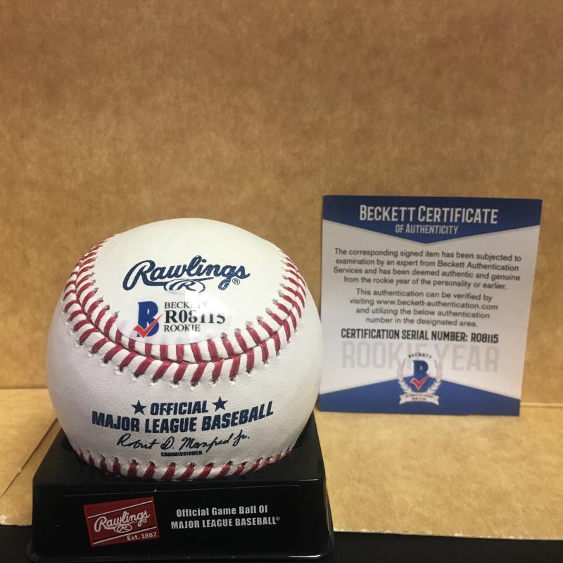 FRANCISCO MEJIA CLEVELAND INDIANS SIGNED M.L. BASEBALL ROOKIE YEAR BECKETT COA