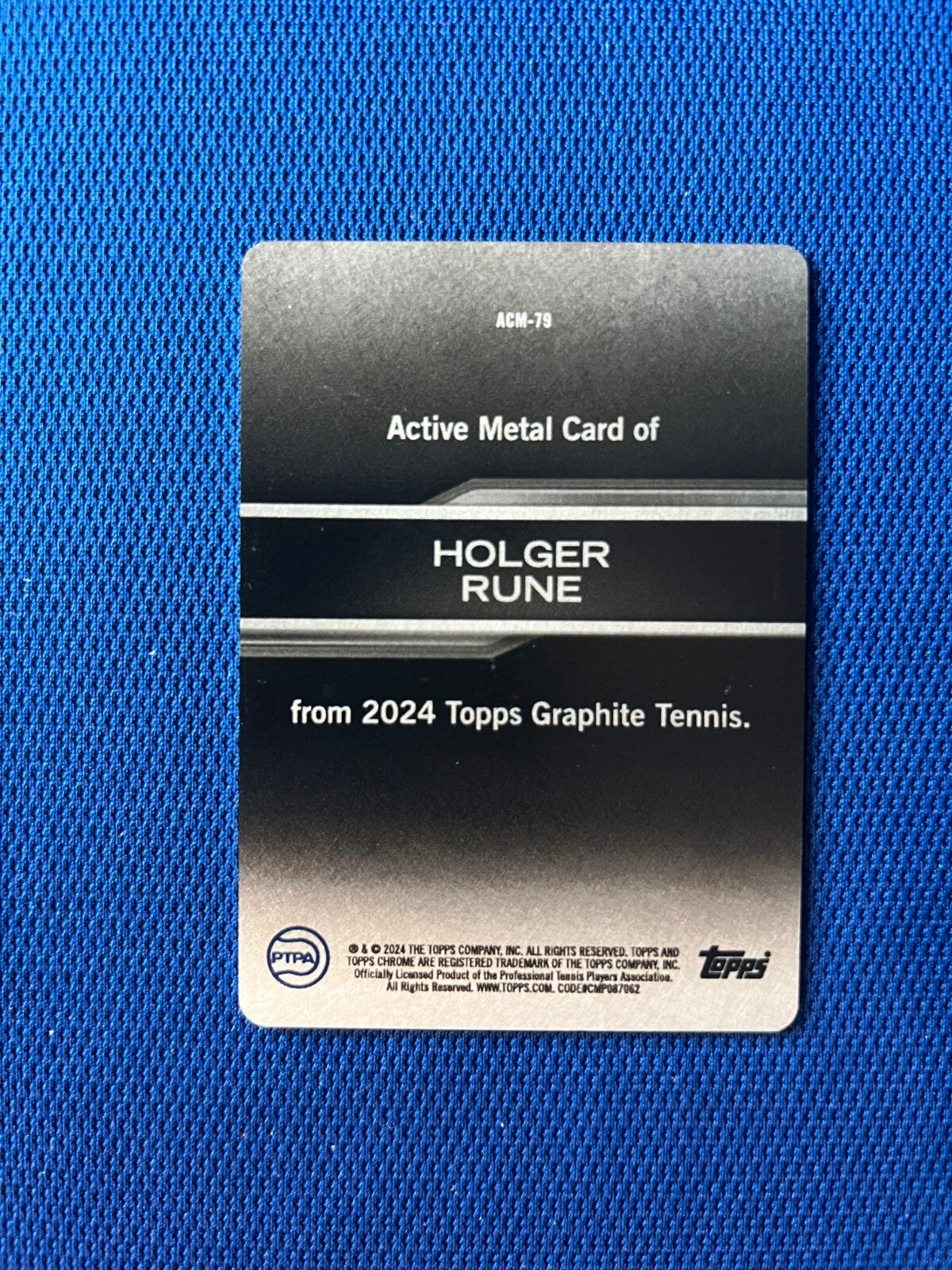 2024 TOPPS GRAPHITE TENNIS HOLGER RUNE ACTIVE METAL CARD #ACM-79