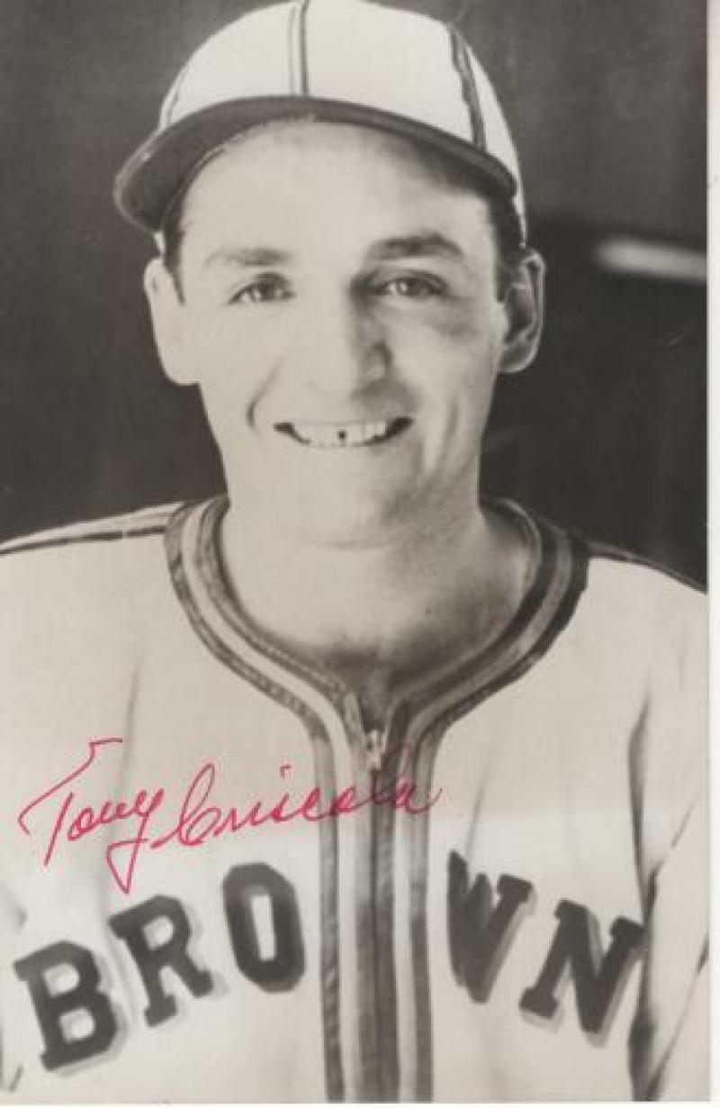 TONY CRISCOLA ST. LOUIS BROWNS SIGNED AUTOGRAPHED 3X5 POSTCARD W/ COA