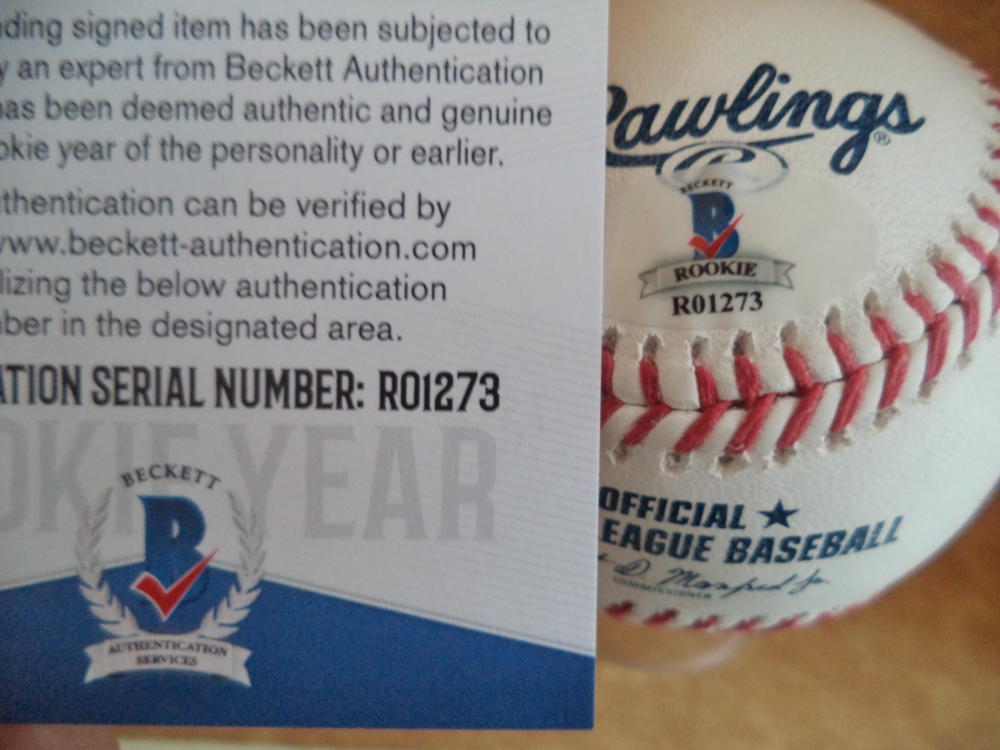 BRENDAN MCKAY TAMPA BAY RAYS ROOKIE YEAR SIGNED M.L. BASEBALL BECKETT R01273