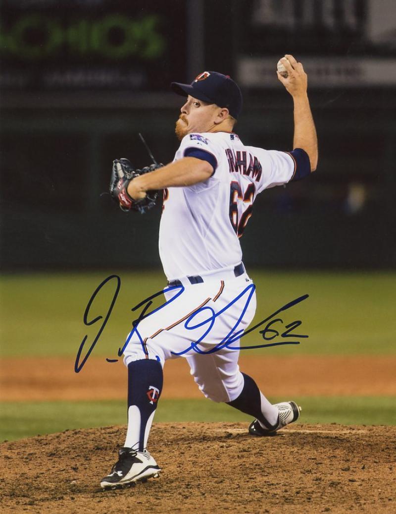 J.R. GRAHAM IN MOTION MINNESOTA TWINS SIGNED 8X10 W/COA 