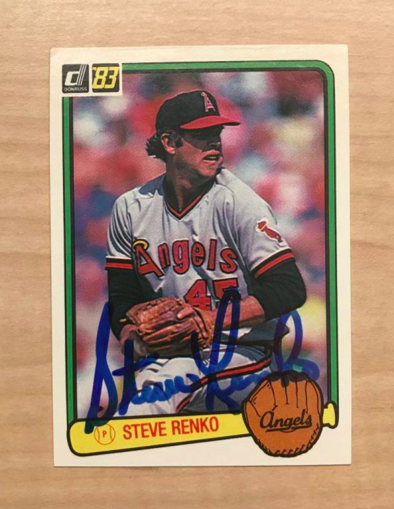 STEVE RENKO CALIFORNIA ANGELS SIGNED AUTOGRAPHED 1983 DONRUSS CARD #393 W/COA 