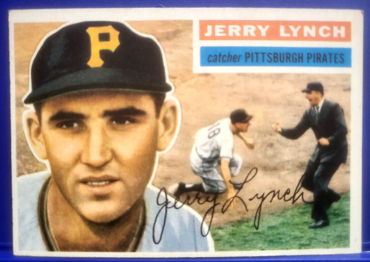 1956 TOPPS WHITE BACK JERRY LYNCH #97 PITTSBURGH PIRATES CARD VINTAGE