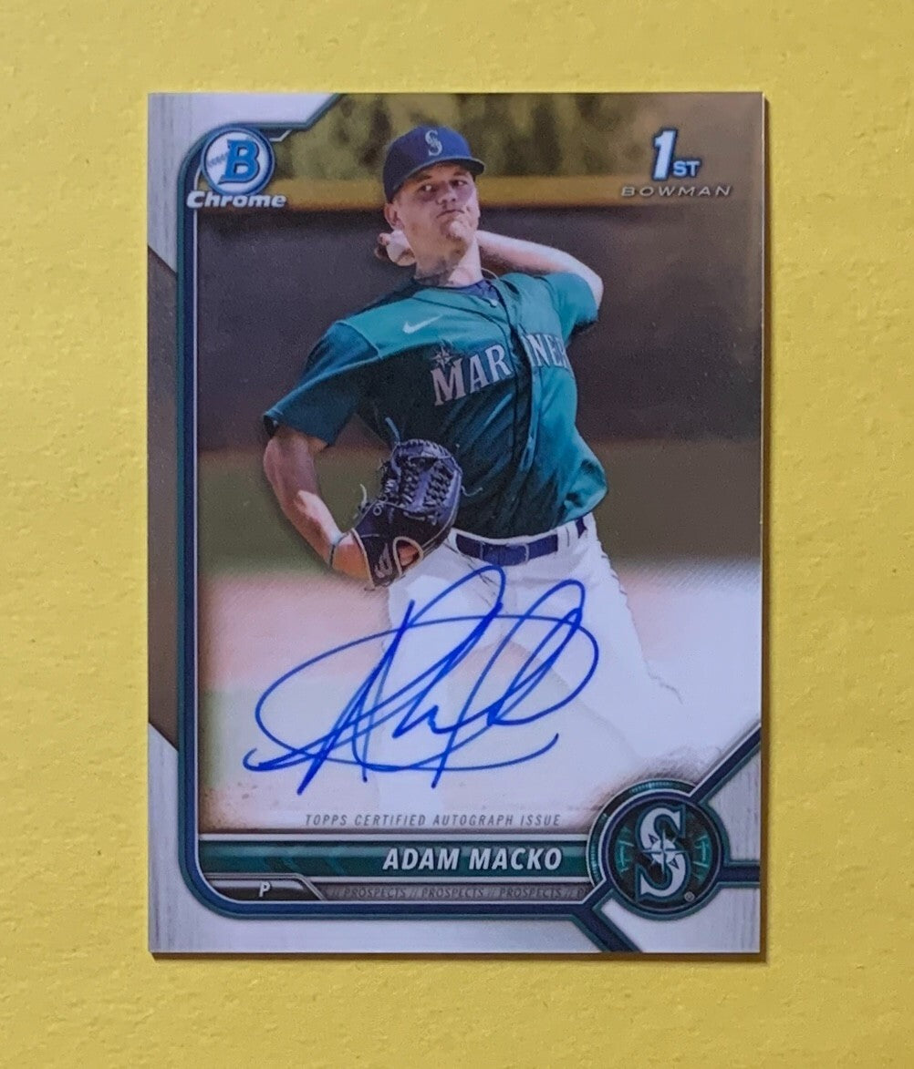 2022 BOWMAN CHROME ADAM MACKO AUTO #CPA-AM MARINERS