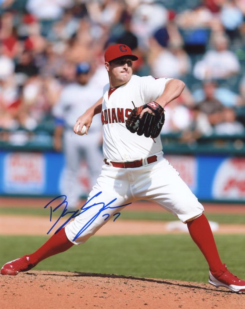 BRYAN SHAW CLEVELAND INDIANS SIGNED AUTOGRAPHED ON MOUND 8X10 PHOTO W/COA