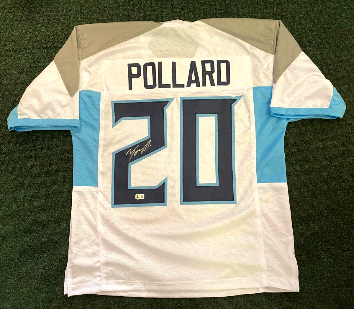 TONY POLLARD TENNESSEE TITANS #20 SIGNED AUTOGRAPHED CUSTOM JERSEY BECKETT *