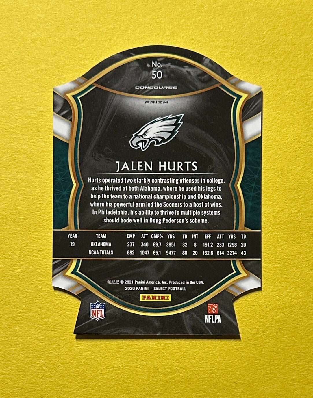 2020 PANINI SELECT JALEN HURTS CONCOURSE LEVEL ROOKIE BLUE CHECKER #50 EAGLES