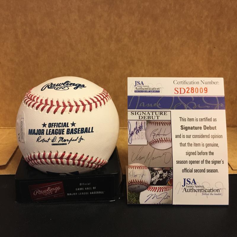 MICKEY MONIAK PHILADELPHIA PHILLIES # 1 PICK SIGNED M.L. BASEBALL JSA SD28009