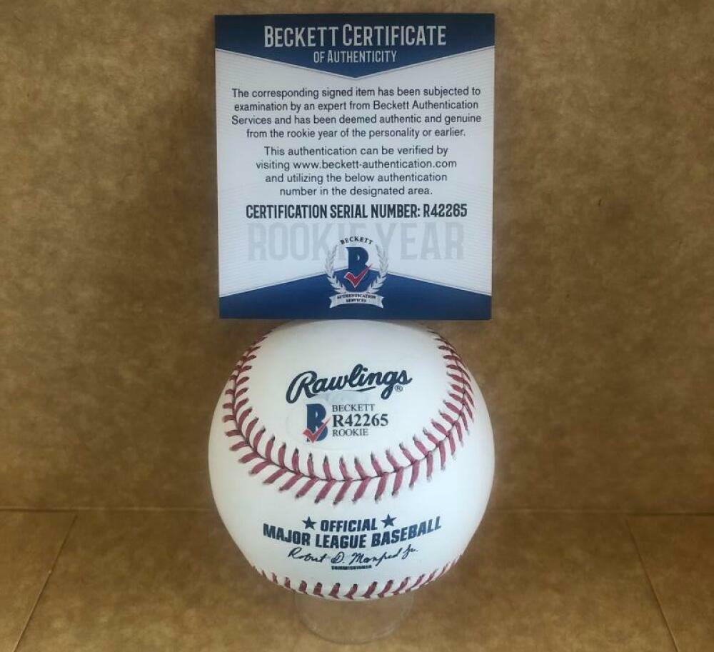 A.J. PUK OAKLAND A'S ROOKIE YEAR SIGNED AUTOGRAPHED M.L. BASEBBALL BECKETT R4226