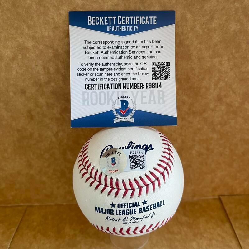 MICHEL TRIANA REDS SIGNED AUTOGRAPHED M.L. BASEBALL BECKETT R98114