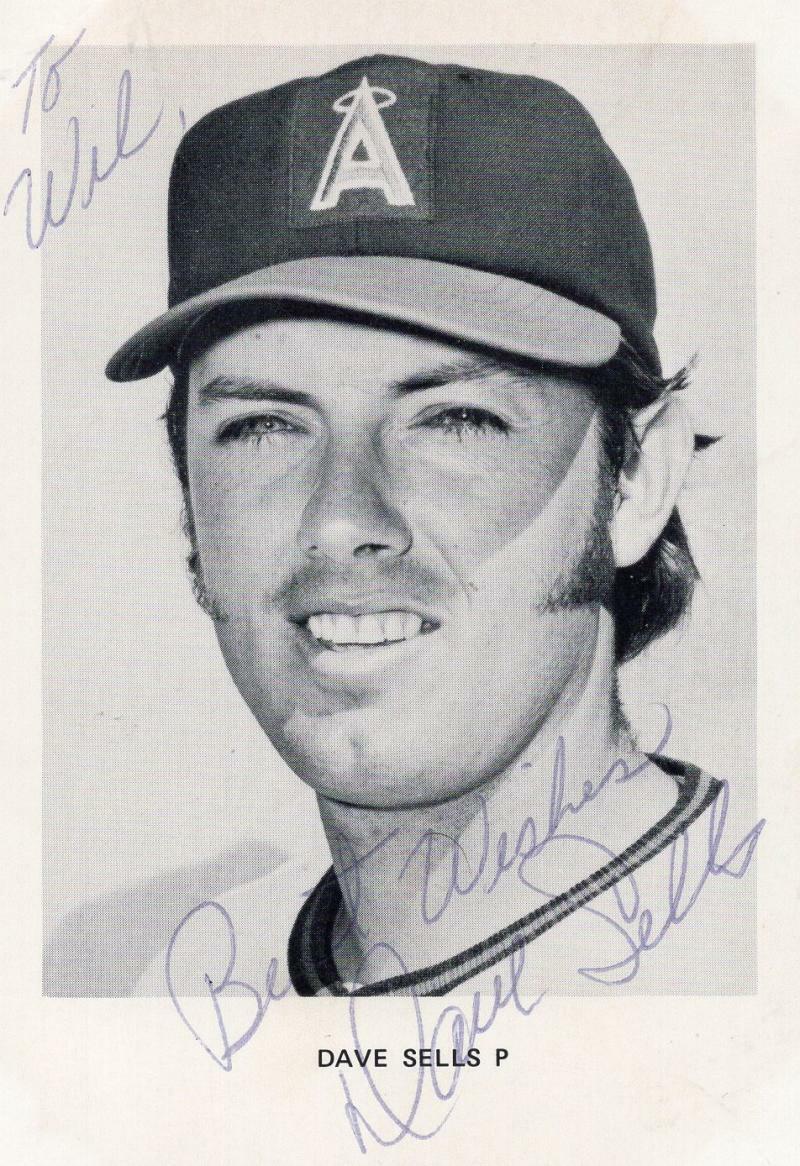 DAVE SELLS CALIFORNIA ANGELS PERSONALIZED SIGNED 3X5 POSTCARD W/ COA 