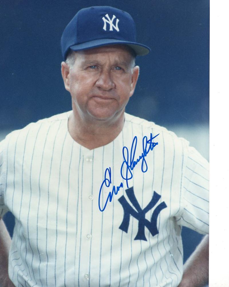 ENOS SLAUGHTER NEW YORK YANKEES SIGNED AUTOGRAPHED 8x10 PHOTO W/COA