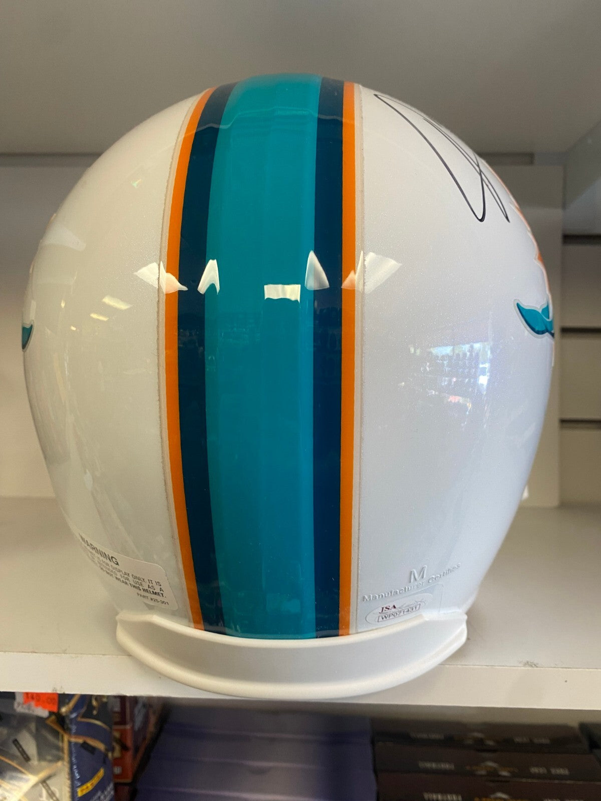 JARVIS LANDRY MIAMI DOLPHINS SIGNED AUTOGRAPHED FULL SIZE HELMET JSA STICKER