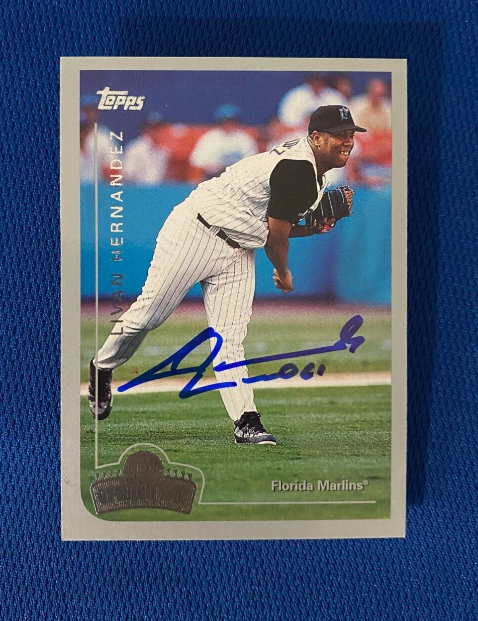 1999 TOPPS OPENING DAY LIVAN HERNANDEZ MARLINS AUTOGRAPH SIGNED CARD #85 W/COA