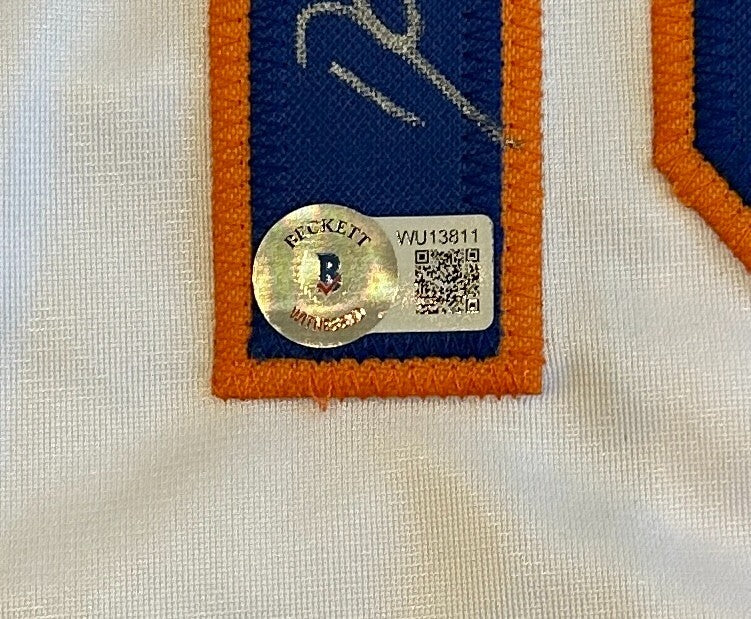 DWIGHT GOODEN METS SIGNED AUTO'D "85 CY" WHITE CUSTOM JERSEY SZ XL BECKETT