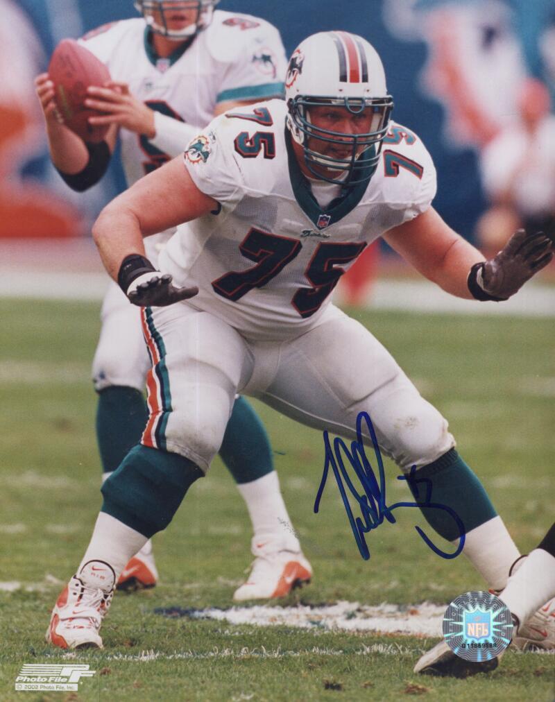 TODD PERRY  MIAMI DOLPHINS SIGNED AUTOGRAPHED 8X10 PHOTO W/ COA
