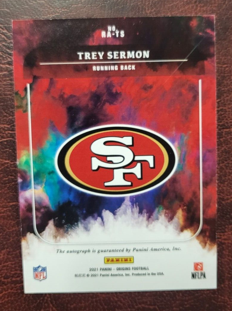 2021 PANINI ORIGINS TREY SERMON 49ERS AUTO AUTOGRAPH RC ROOKIE CARD #TS