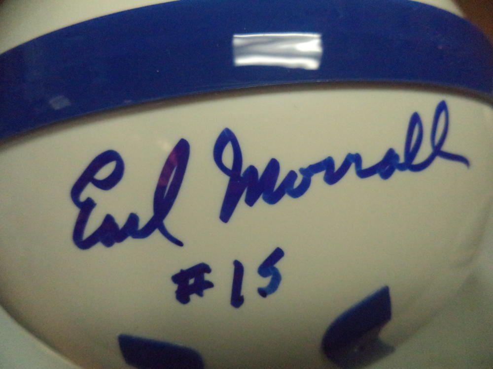 EARL MORRALL BALTIMORE COLTS 2 BAR SIGNED AUTOGRAPHED RIDDELL MINI HELMET COA 