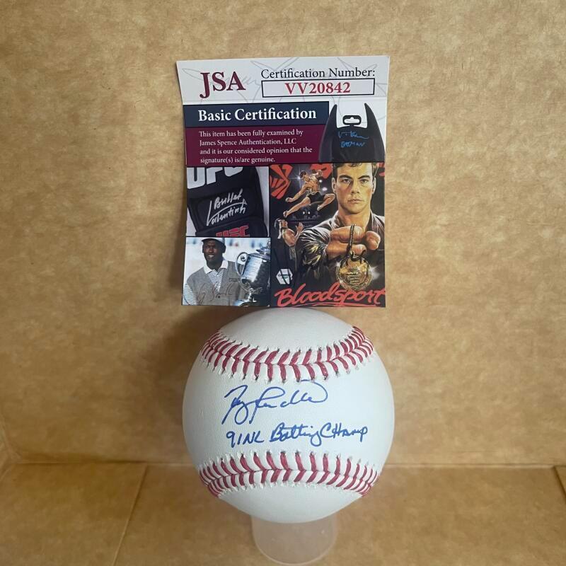 TERRY PENDLETON 91 NL BATTING CHAMP SIGNED AUTOGRAPHED M.L. BASEBALL JSA VV20842
